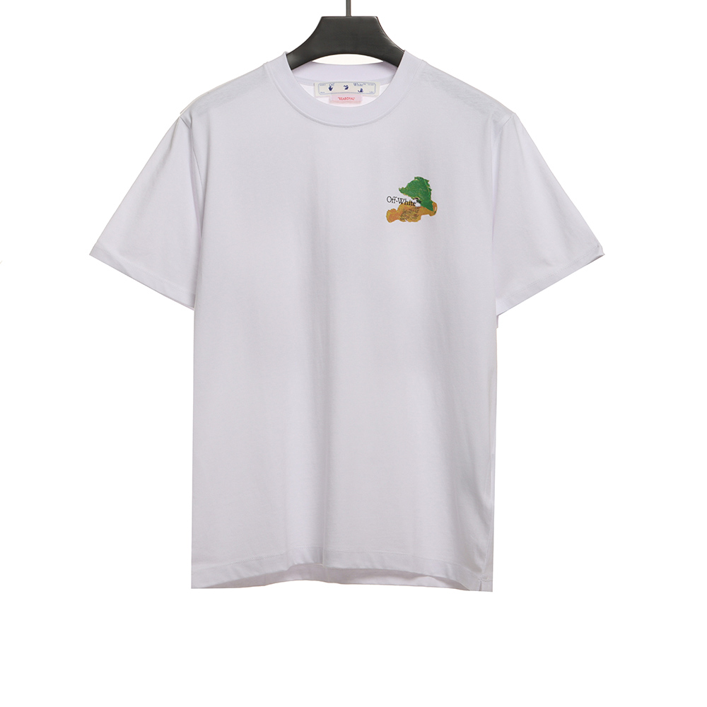 Off White eco-friendly ink hand-painted colorful graffiti short sleeves