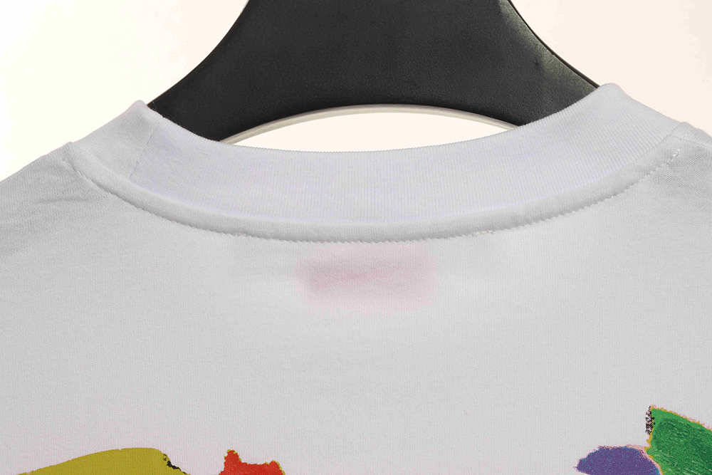 Off White eco-friendly ink hand-painted colorful graffiti short sleeves