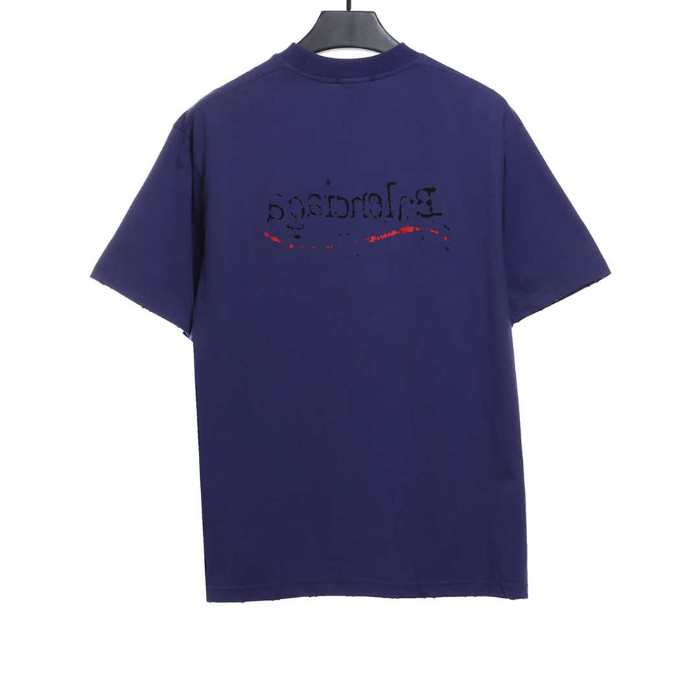 Ba*len*cia*ga front and rear cola graffiti print short sleeves