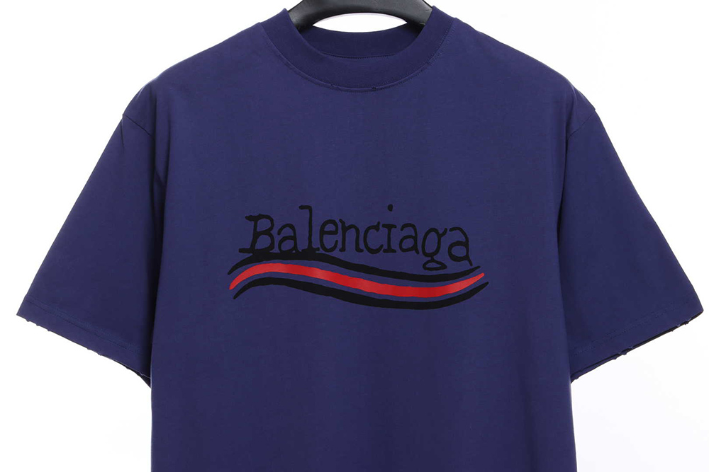 Ba*len*cia*ga front and rear cola graffiti print short sleeves