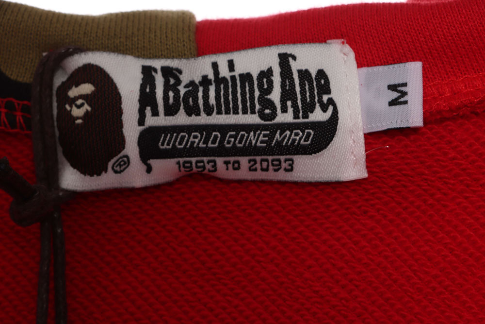BAPE solid color patchwork camouflage shark hoodie