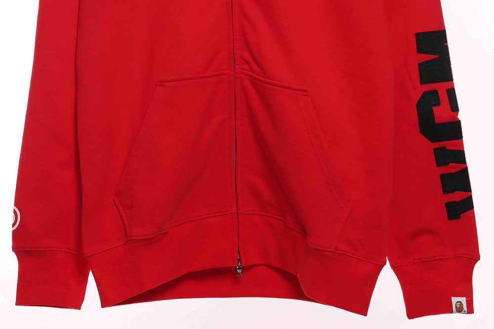 BAPE solid color patchwork camouflage shark hoodie