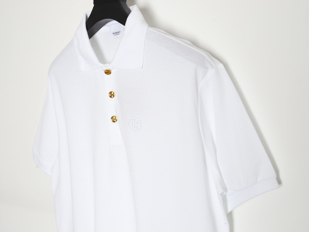 B**rry gold button logo embroidered polo shirt