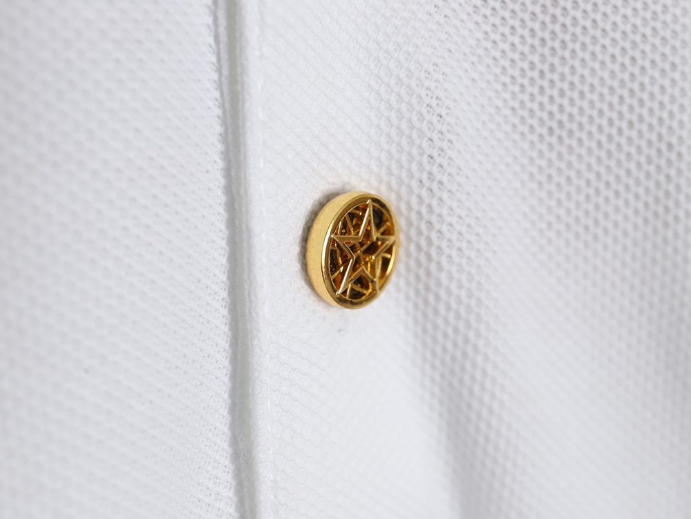 B**rry gold button logo embroidered polo shirt