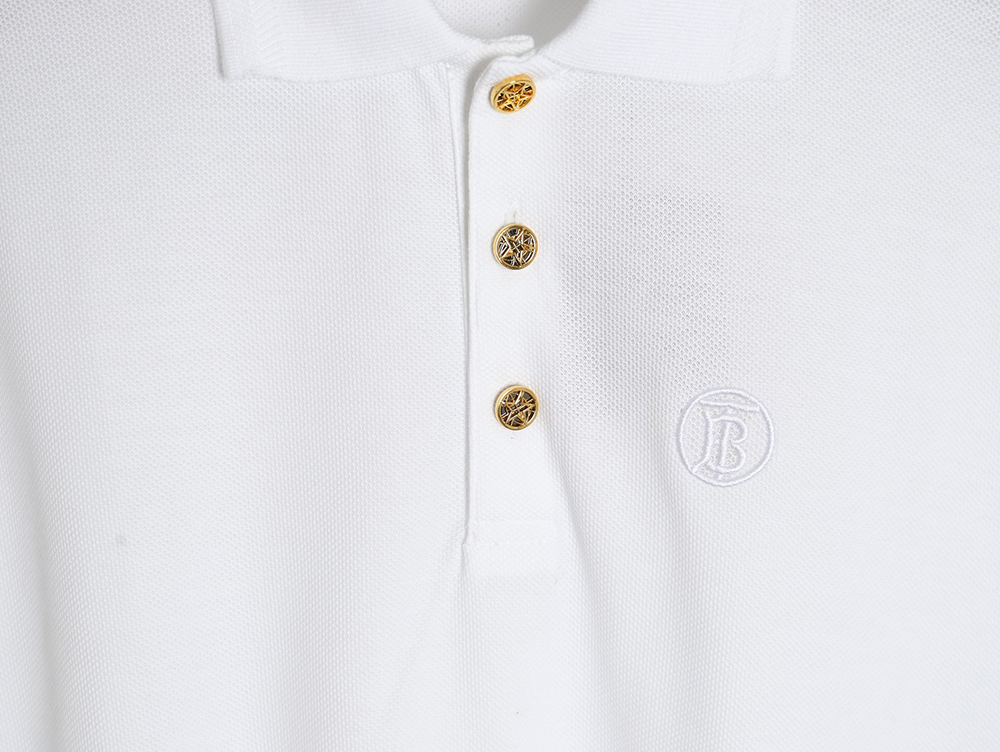 B**rry gold button logo embroidered polo shirt
