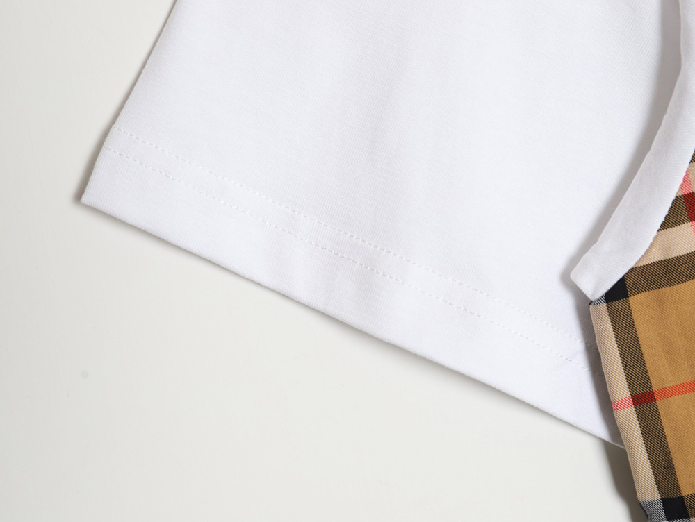 B**rry b logo embroidered plaid patchwork t-shirt