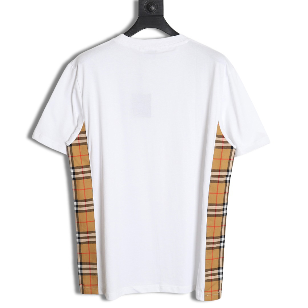 B**rry b logo embroidered plaid patchwork t-shirt