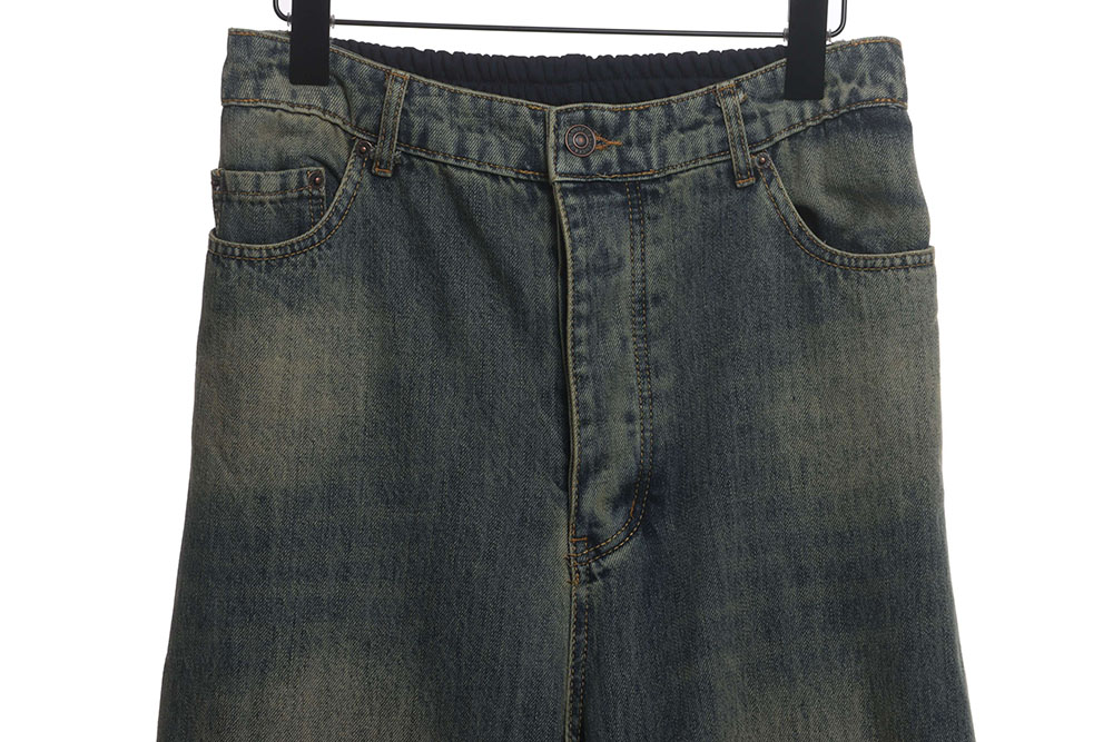 Ba*len*cia*ga patchwork distressed work jeans