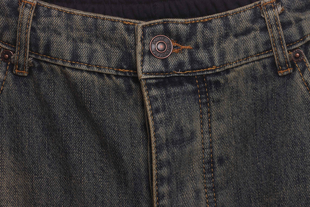 Ba*len*cia*ga patchwork distressed work jeans