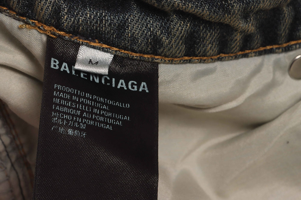 Ba*len*cia*ga patchwork distressed work jeans