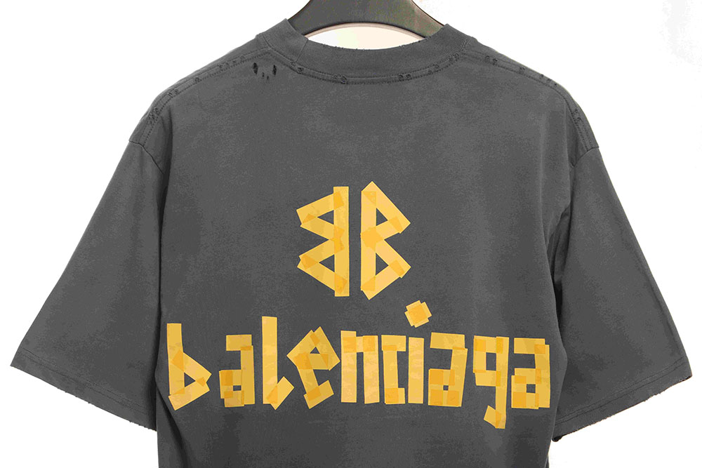 Ba*len*cia*ga masking tape short sleeve tsk3