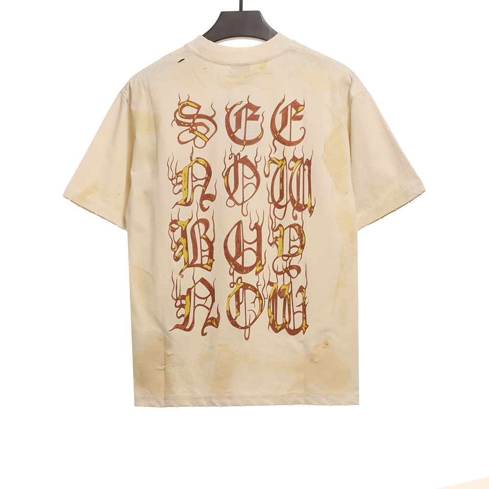 Ba*len*cia*ga distressed muddy sanskrit printed short sleeves tsk2