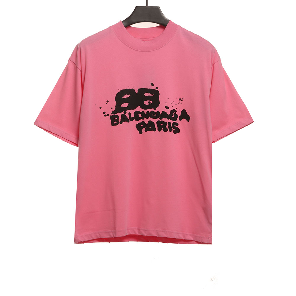 Ba*len*cia*ga hand draw double b graffiti short sleeves tsk2