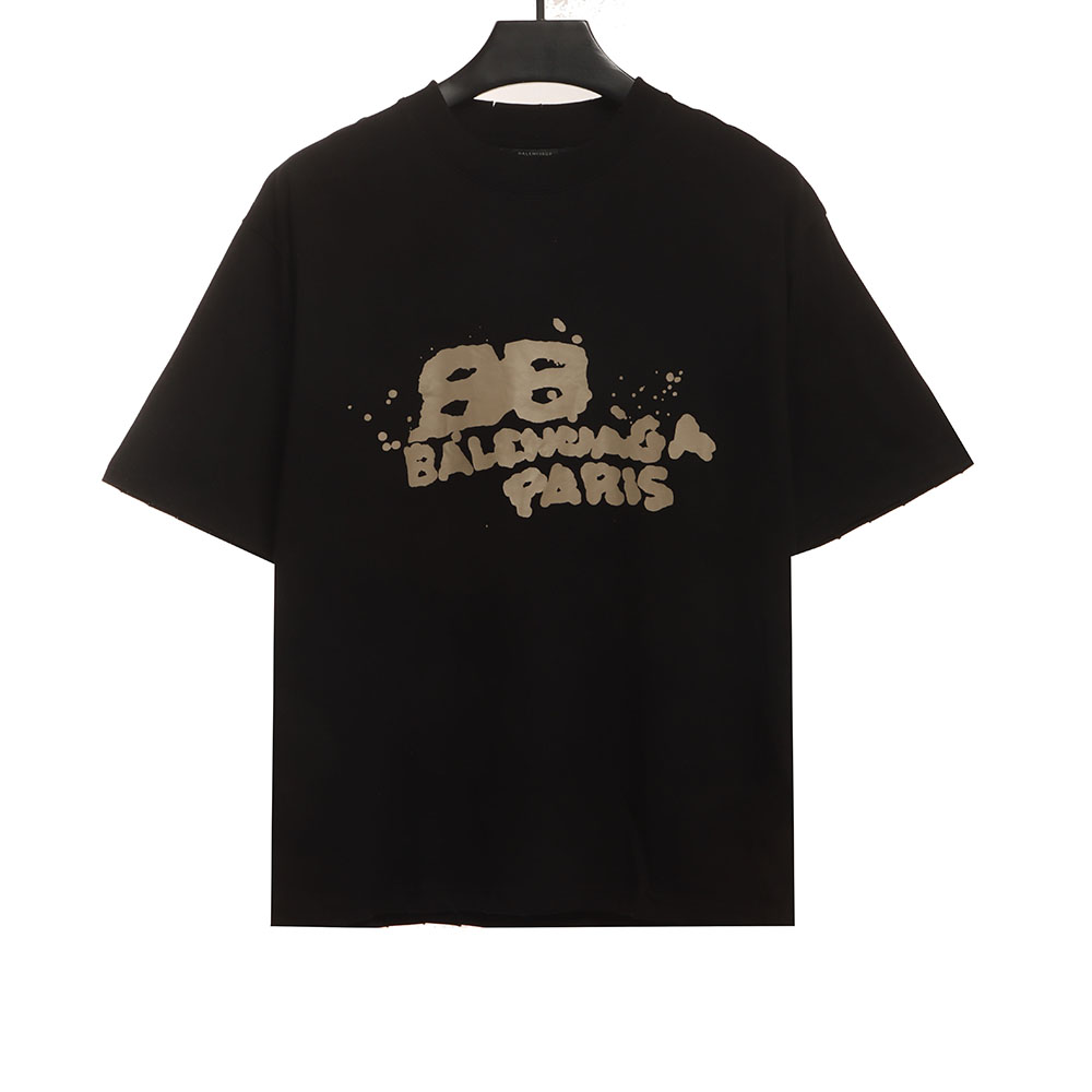 Ba*len*cia*ga hand draw double b graffiti short sleeves tsk1