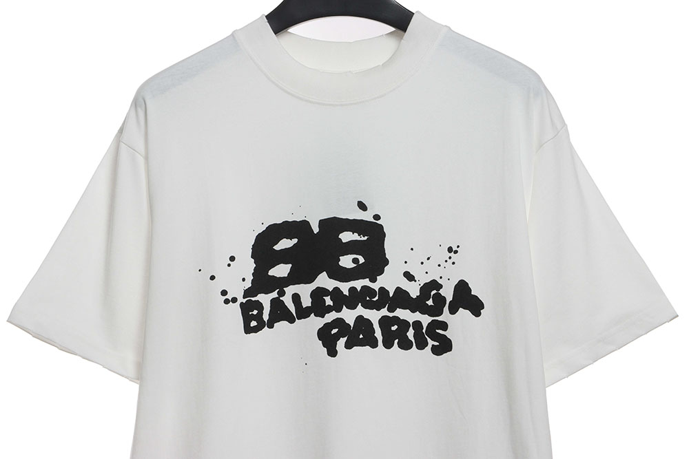 Ba*len*cia*ga hand draw double b graffiti short sleeves