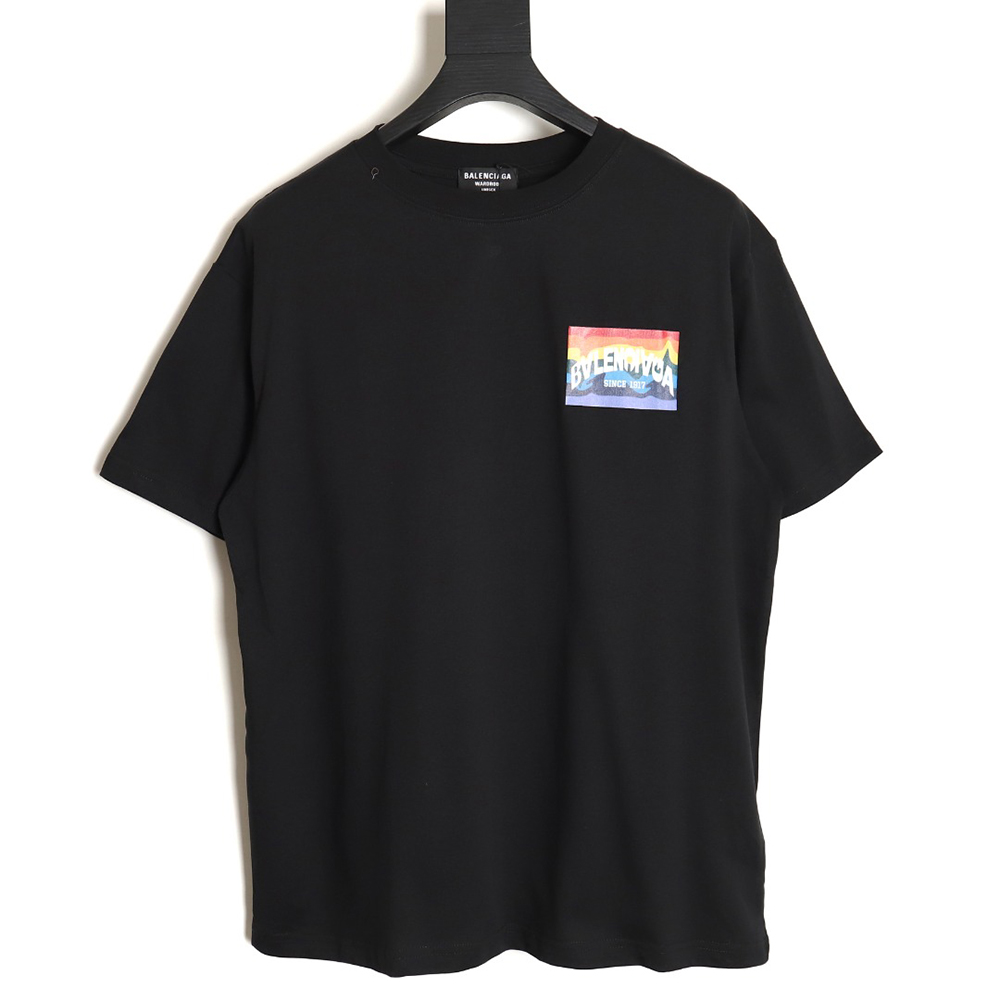 Ba*len*cia*ga rainbow logo t-shirt tsk1