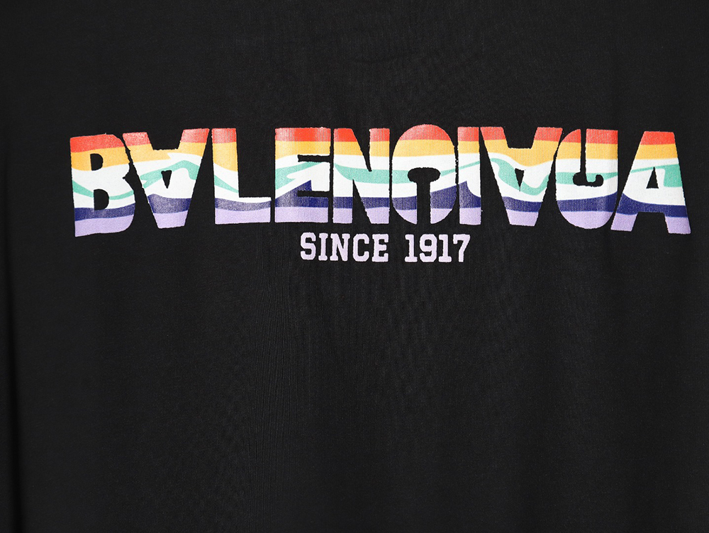 Ba*len*cia*ga rainbow logo t-shirt tsk1