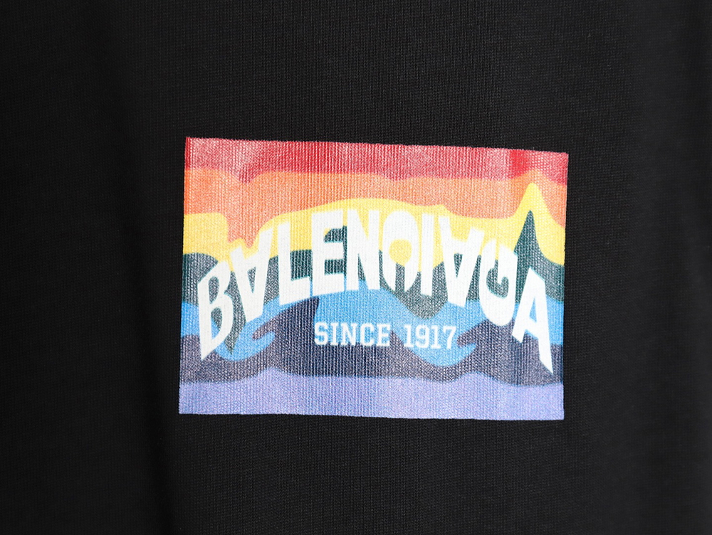 Ba*len*cia*ga rainbow logo t-shirt tsk1