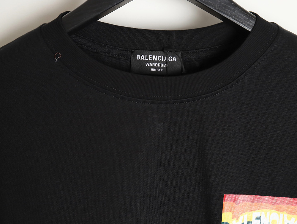 Ba*len*cia*ga rainbow logo t-shirt tsk1