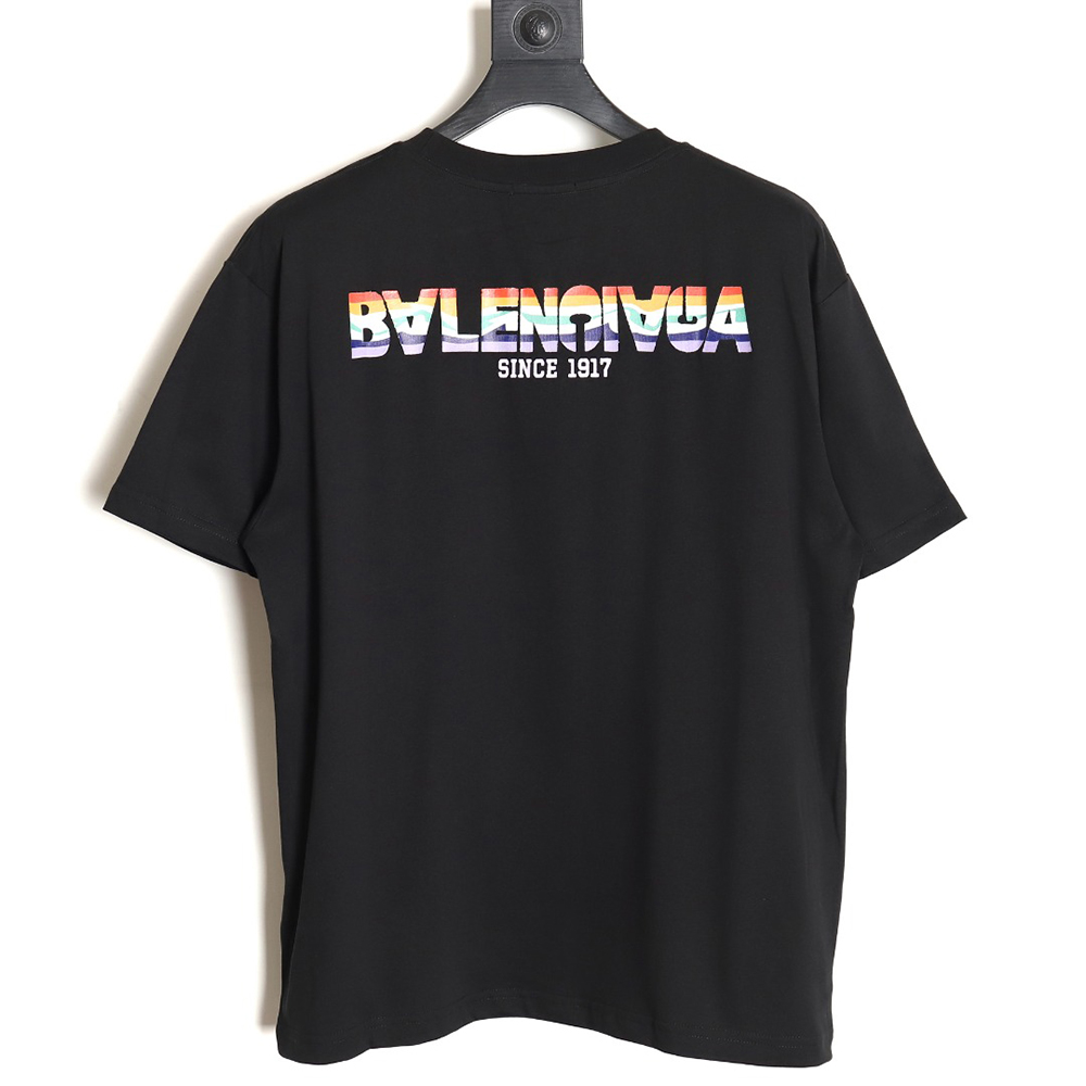 Ba*len*cia*ga rainbow logo t-shirt tsk1