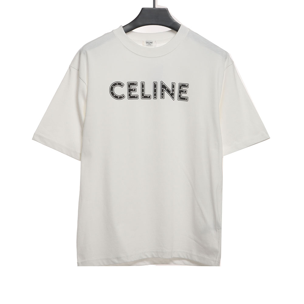 Ce**e rivet letter short sleeves