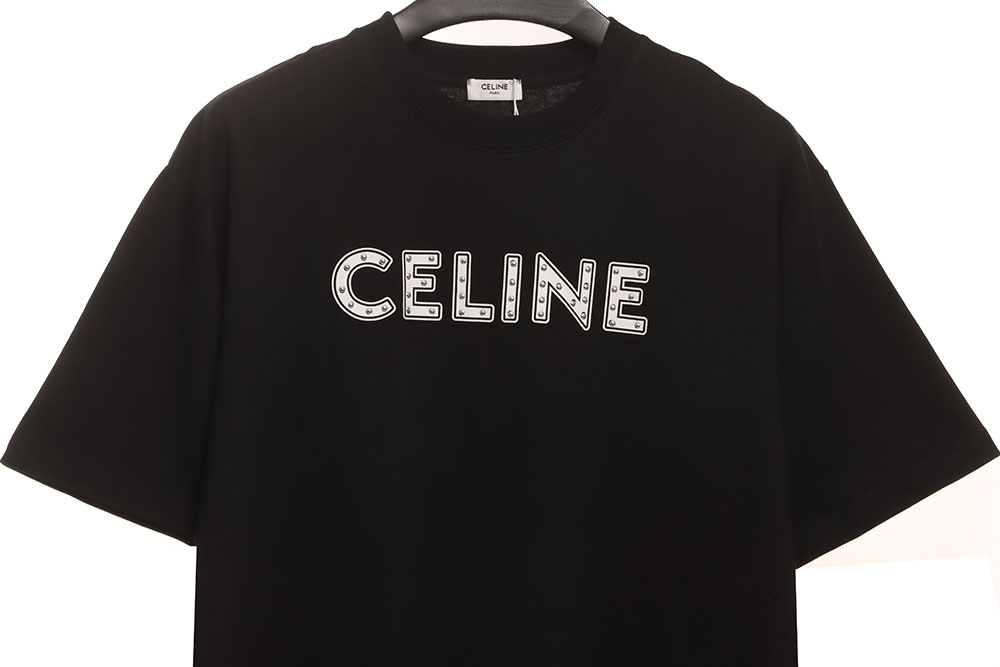 Ce**e rivet letter short sleeves