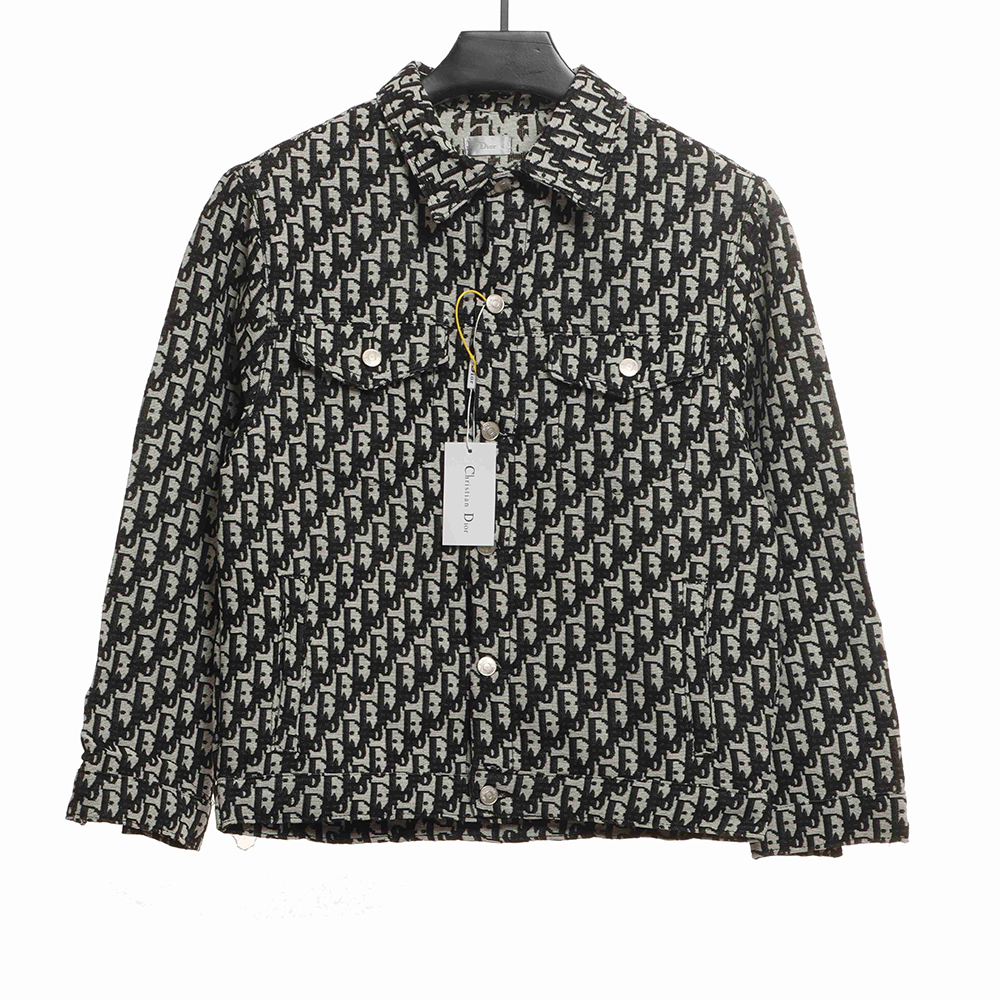 D*or classic logo jacquard all-over printed jacket