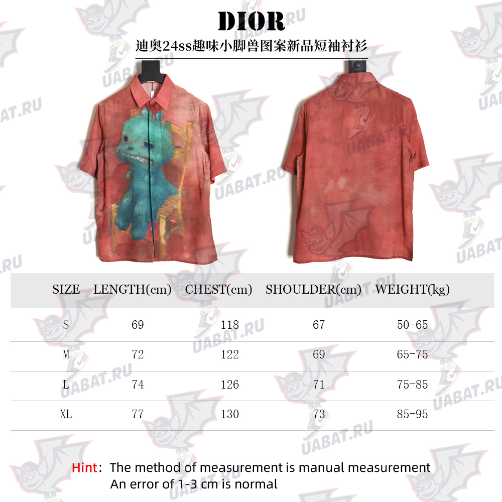 D*or 24ss fun little foot pattern new short-sleeved shirt