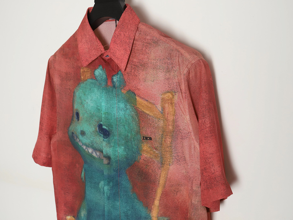 D*or 24ss fun little foot pattern new short-sleeved shirt