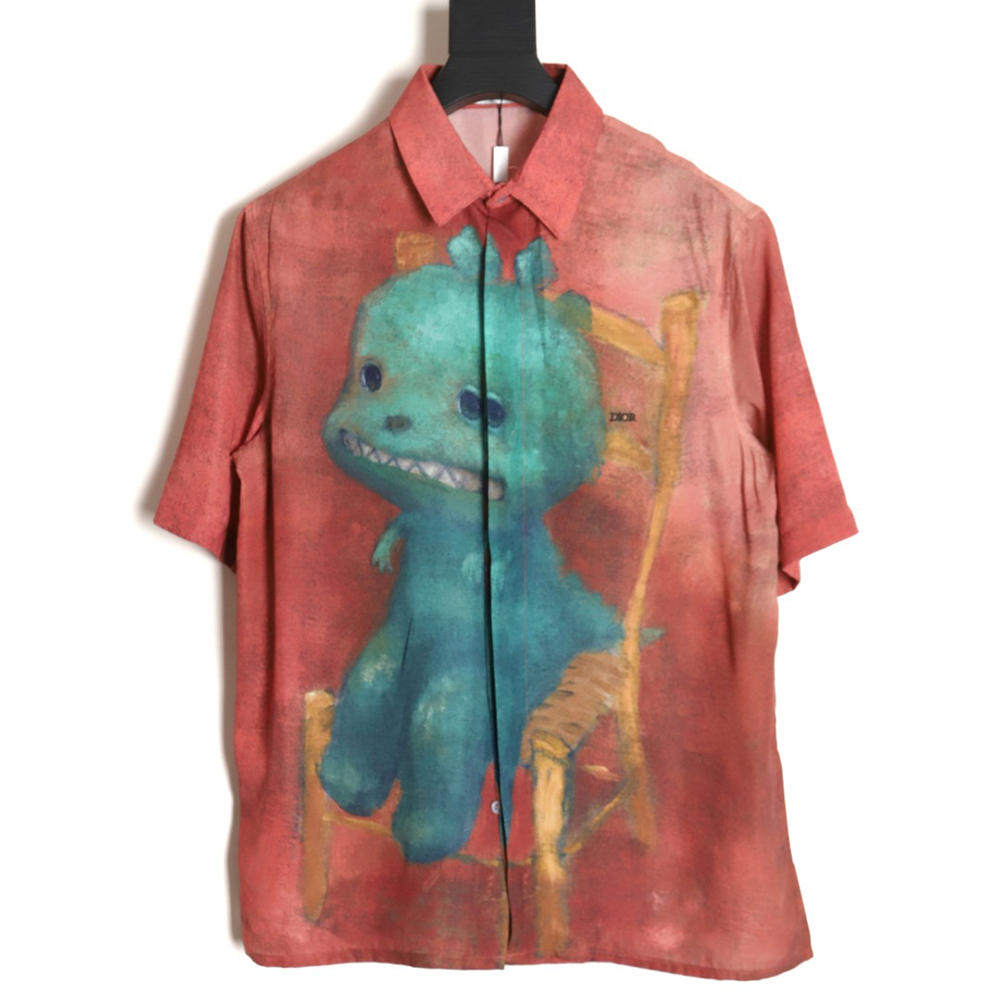 D*or 24ss fun little foot pattern new short-sleeved shirt