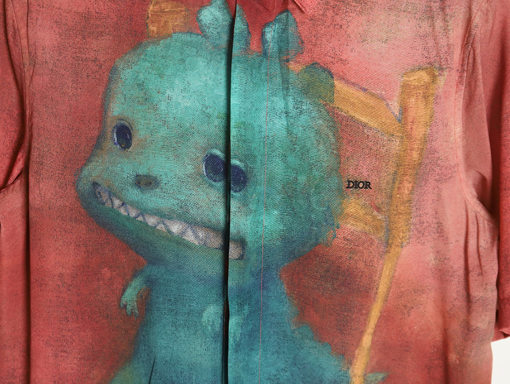 D*or 24ss fun little foot pattern new short-sleeved shirt