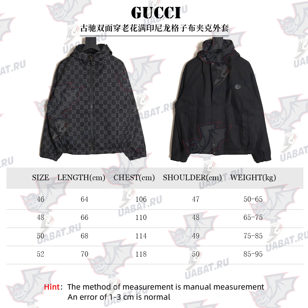 G*u*i reversible presbyopic dragon plaid jacket