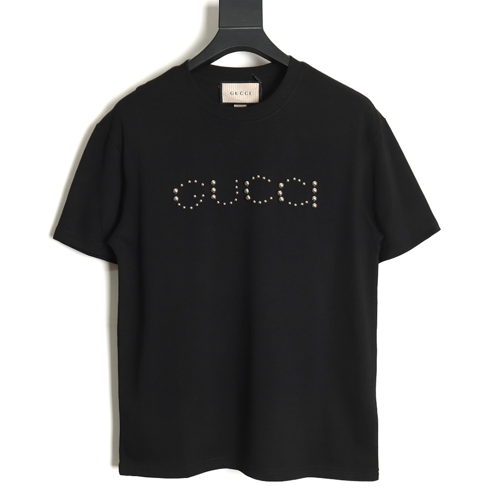G*u*i early spring new rivet logo round neck t-shirt tsk1