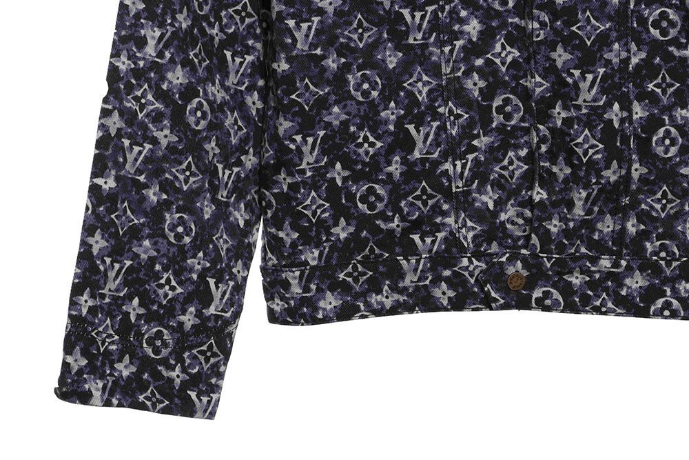 LV painted all-over tie-dye denim jacket