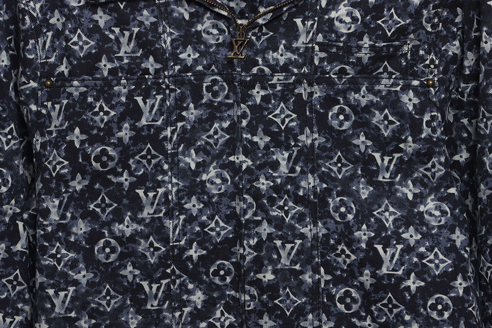 LV painted all-over tie-dye denim jacket