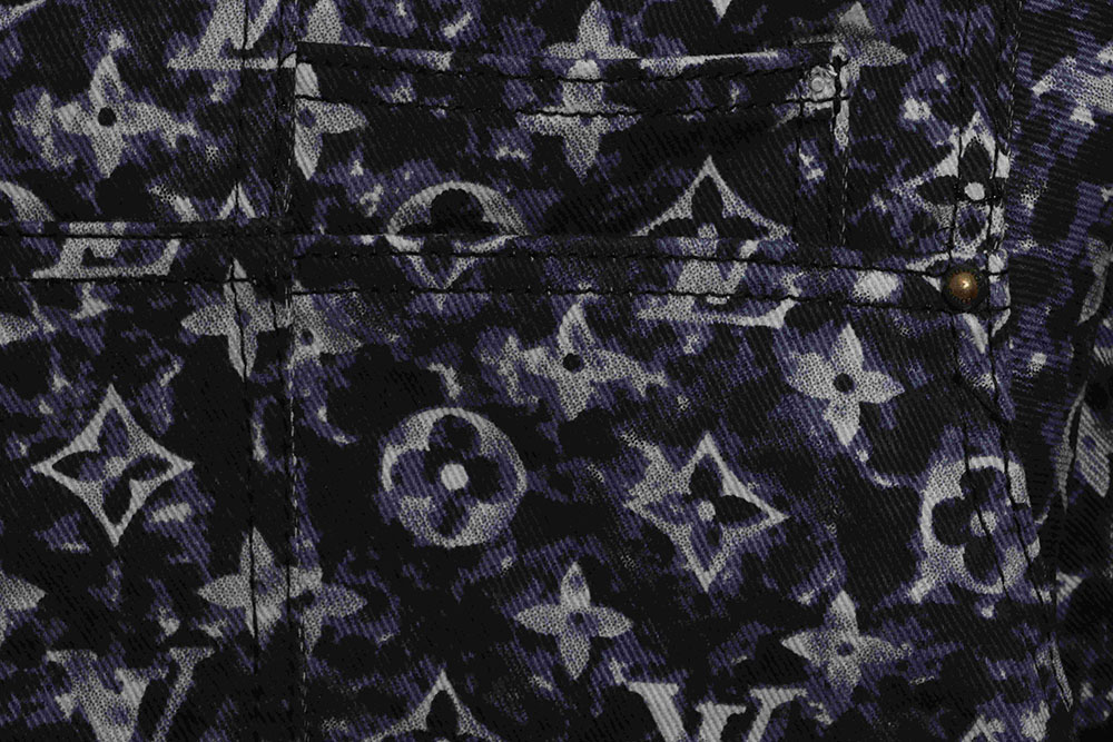 LV painted all-over tie-dye denim jacket