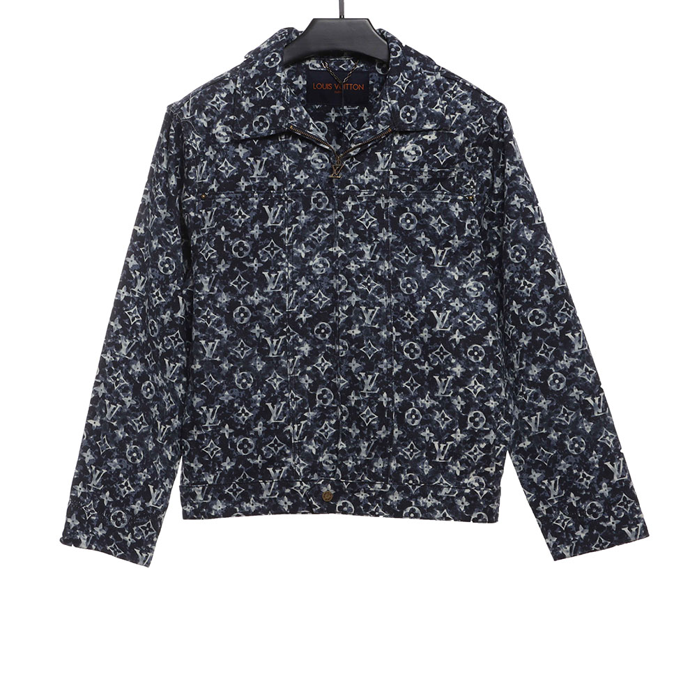 LV painted all-over tie-dye denim jacket