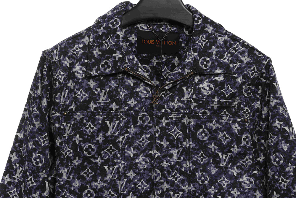 LV painted all-over tie-dye denim jacket