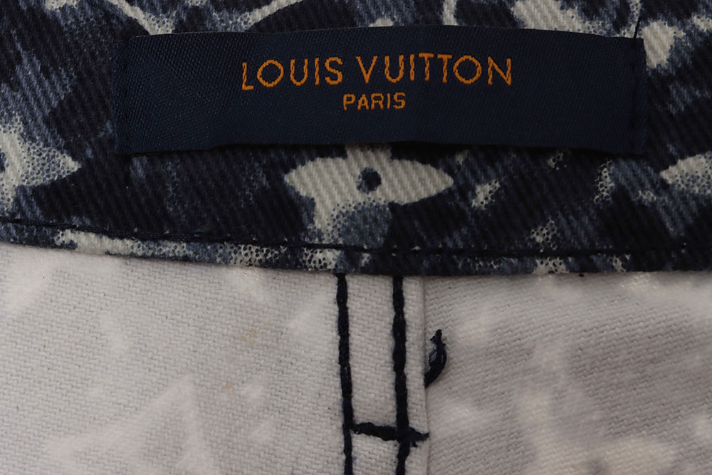 LV painted all-over tie-dye denim trousers