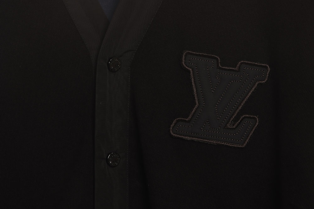 LV monogram embroidered patchwork cardigan
