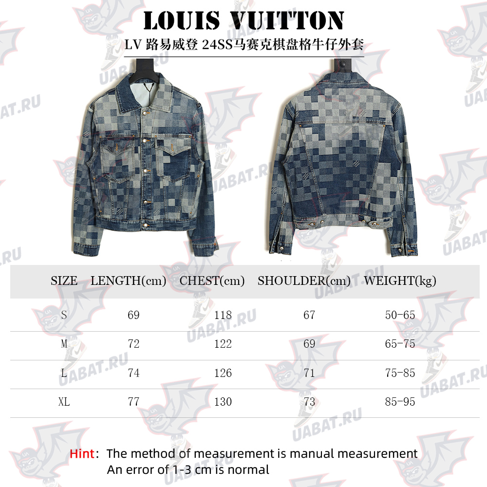l0*is V*t0n 24ss mosaic checkerboard denim jacket