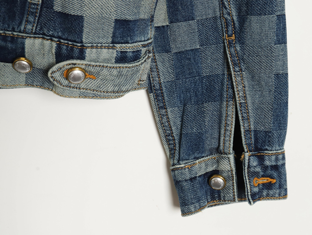 l0*is V*t0n 24ss mosaic checkerboard denim jacket
