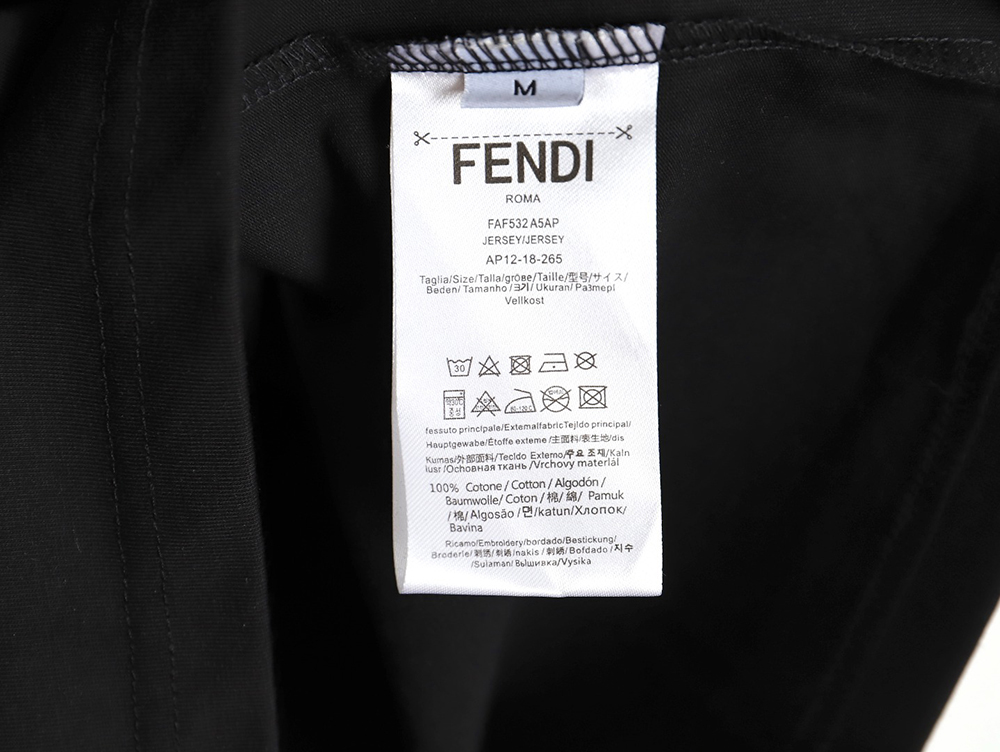 F**di double f colorful painted line printed short sleeves