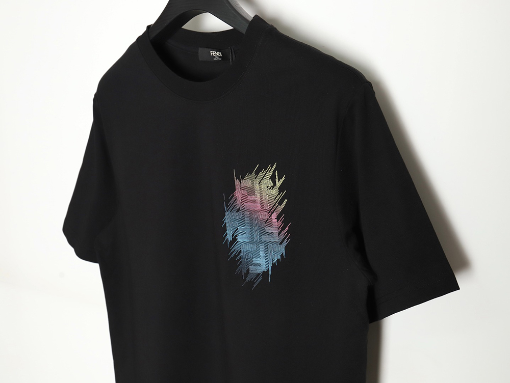 F**di double f colorful painted line printed short sleeves