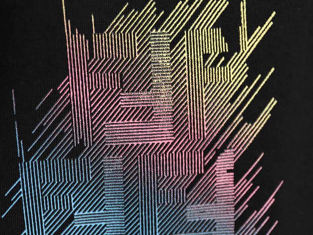 F**di double f colorful painted line printed short sleeves