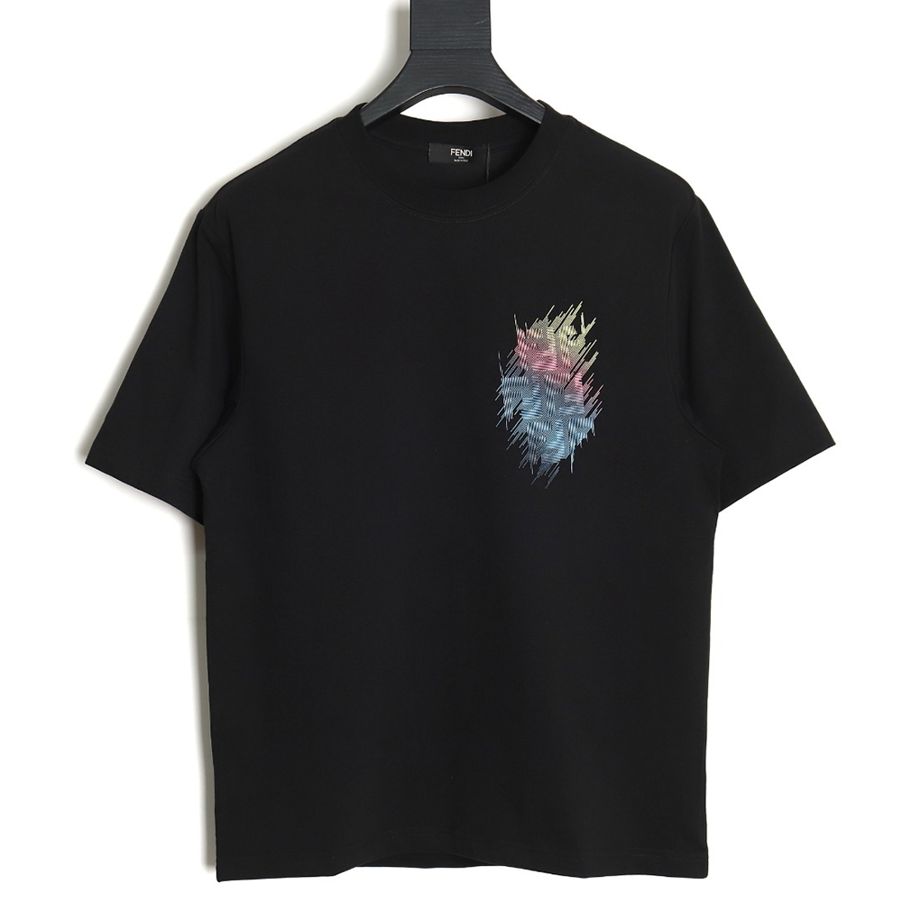 F**di double f colorful painted line printed short sleeves