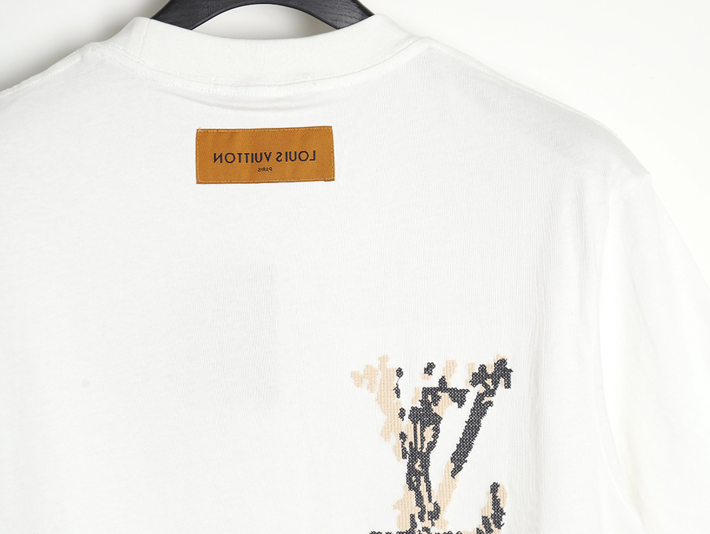 l0*is V*t0n cross-stitch monogram short-sleeve