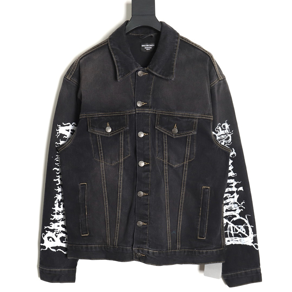 Ba*len*cia*ga 24ss year of the dragon limited graffiti denim jacket