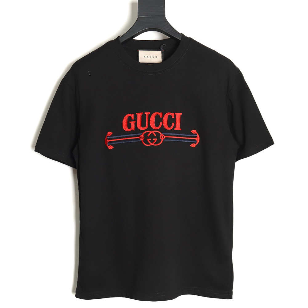 G*u*i 24ss embroidered letter print short sleeves tsk1