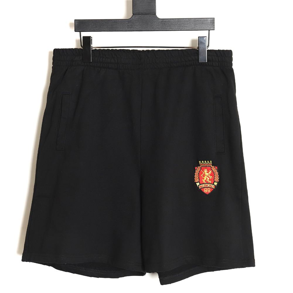 Ba*len*cia*ga 24ss manchester united embroidered ripped washed distressed shorts